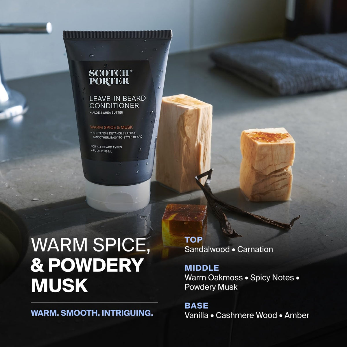Restorative Leave-In Beard Conditioner, Warm Spice & Musk