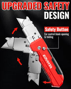 2-in-1 Folding Utility Knife & Scraper with 13 SK5 Blades