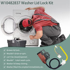 WPW10482837 W10482837 Washer Lid Lock Latch Replace FIX11755479