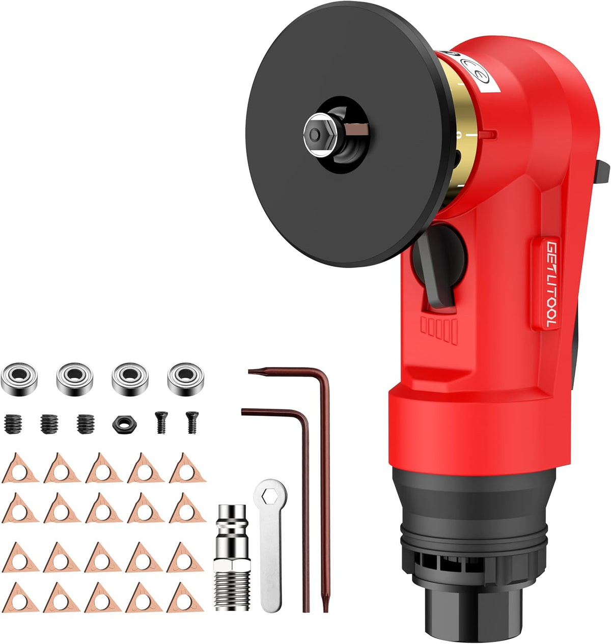 GETLITOOL Pneumatic Chamfering Tool 30000 RPM with 12C & 10R-Angle Blade