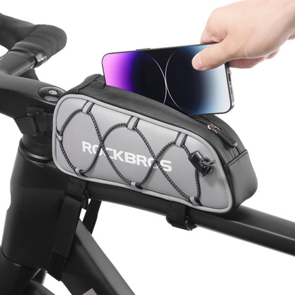 Top Tube Bike Bag Water-Resistant 0.9L Narrow Slim High Reflective