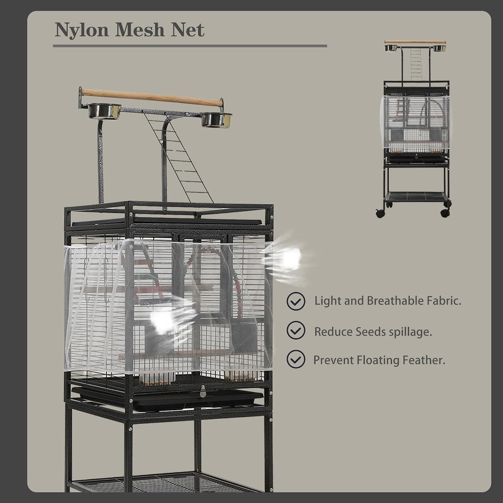 51" Small Bird Cage with Stand,Parakeet Cage, Parrot cage with Parakeet Toys, Bird Cage Accessories for Lovebirds