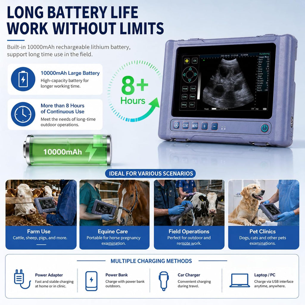 T1 Portable Veterinary Ultrasound Machine with 3.5 MHz Probe