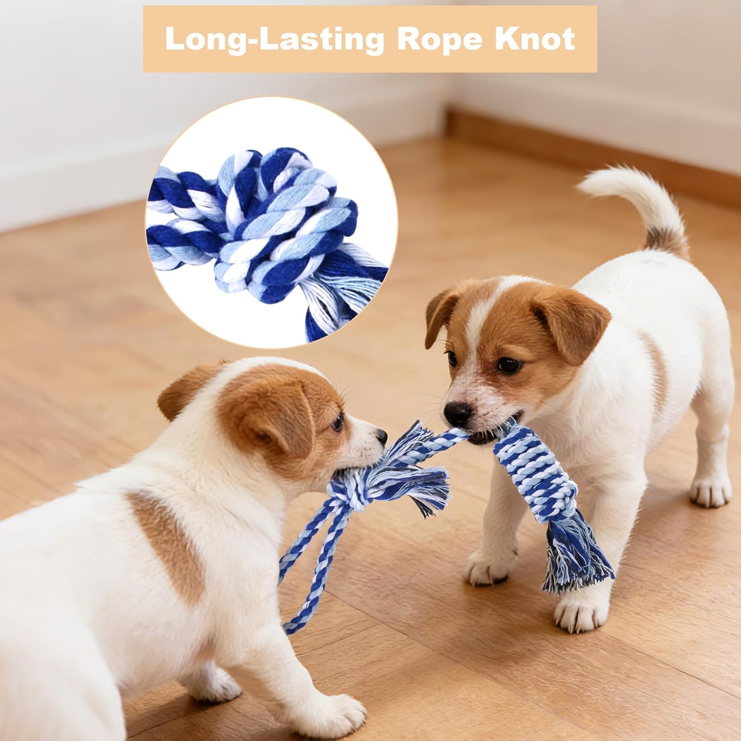 Dog Rope Toys for Small Dogs, 4-Pack Durable Puppy Rope Chew Toys for Teething, Puppy Tug of War Interactive Toy