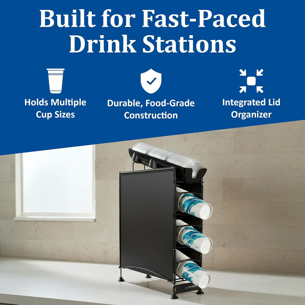 4-Tier Countertop Three-Cup Dispenser with Adjustable Coils