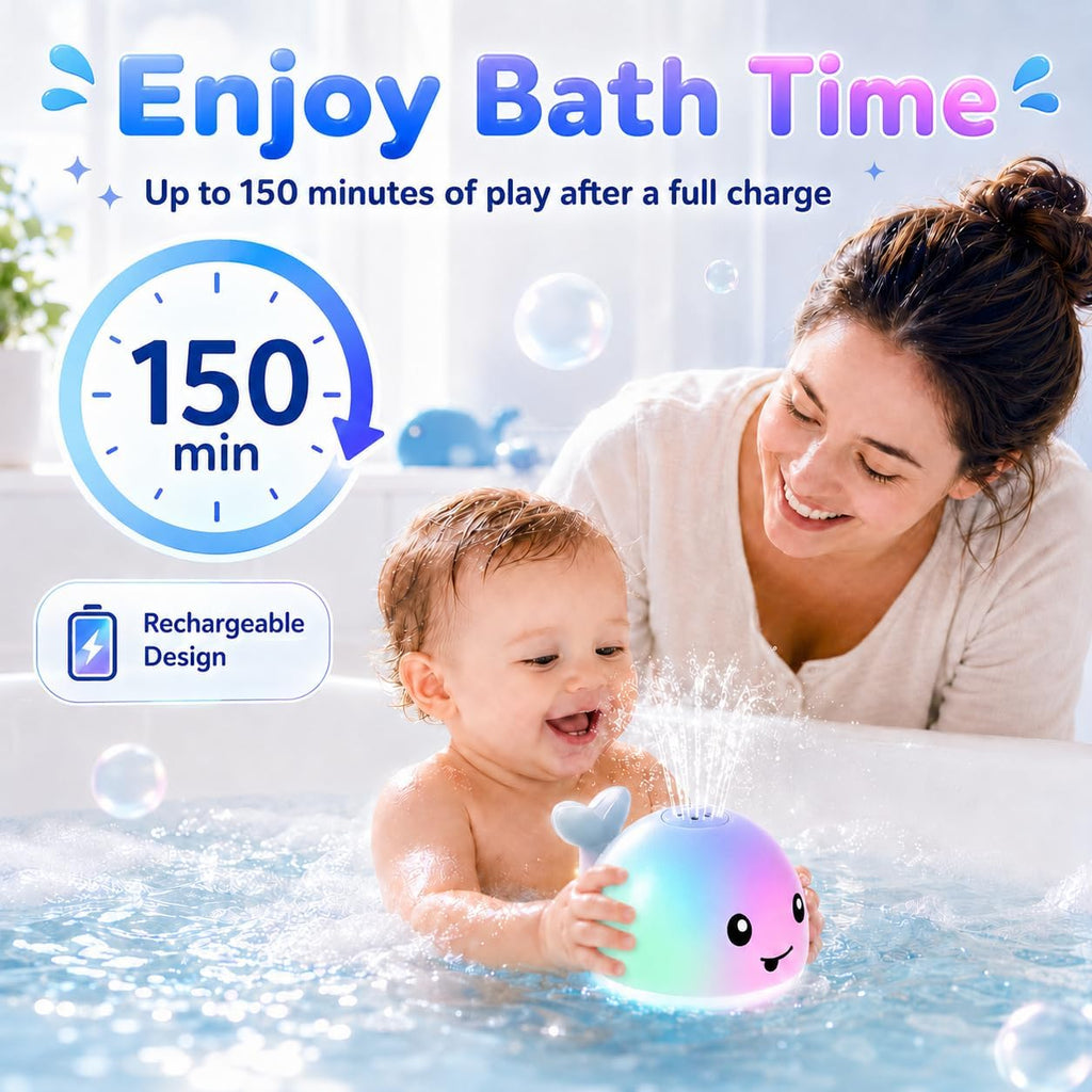 Baby Bath Toys, Pool Water Toys for Babies, Toddler Bath Toys for Kids Ages 1-3, 1 Year Old Boy Girl Gift Light Up