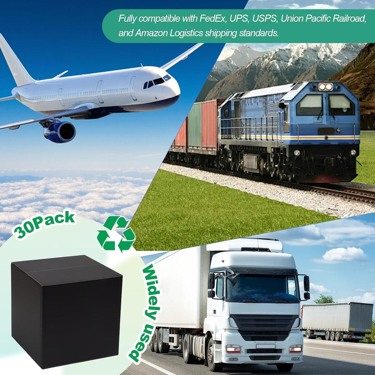 9x6x4 Inch Medium Shipping Boxes 30 Pack, Black Corrugated Cardboard Box, Mailing Packaging Boxes for Small Business