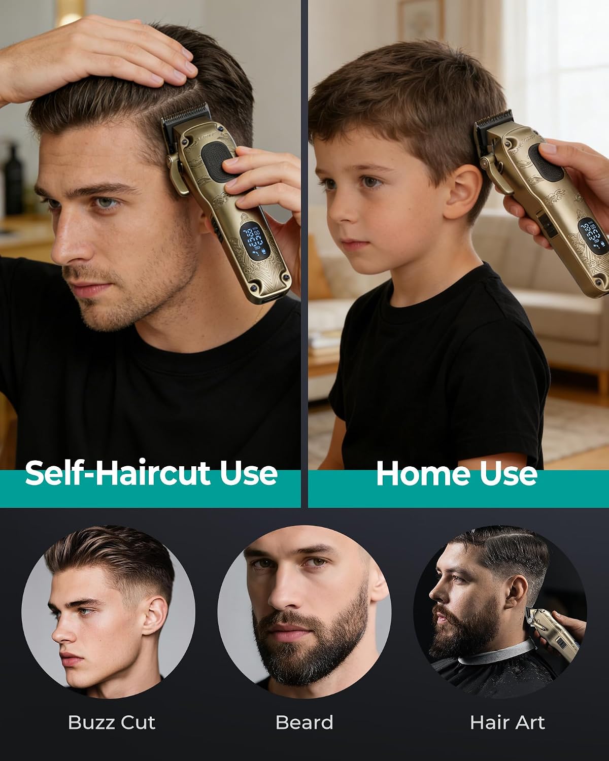 Hair Clippers for Men Professional, Cordless & Corded Barber Clipper | Clippers for Hair Cutting with Package Case