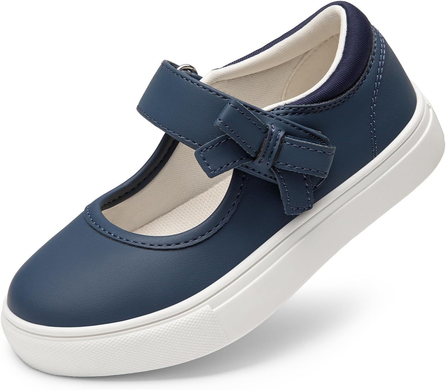 Girls Mary Jane Shoes Kids School Uniform Flats | Girls Mary Jane Sneakers, Hook-And-Loop, Easy On/Off, Safe