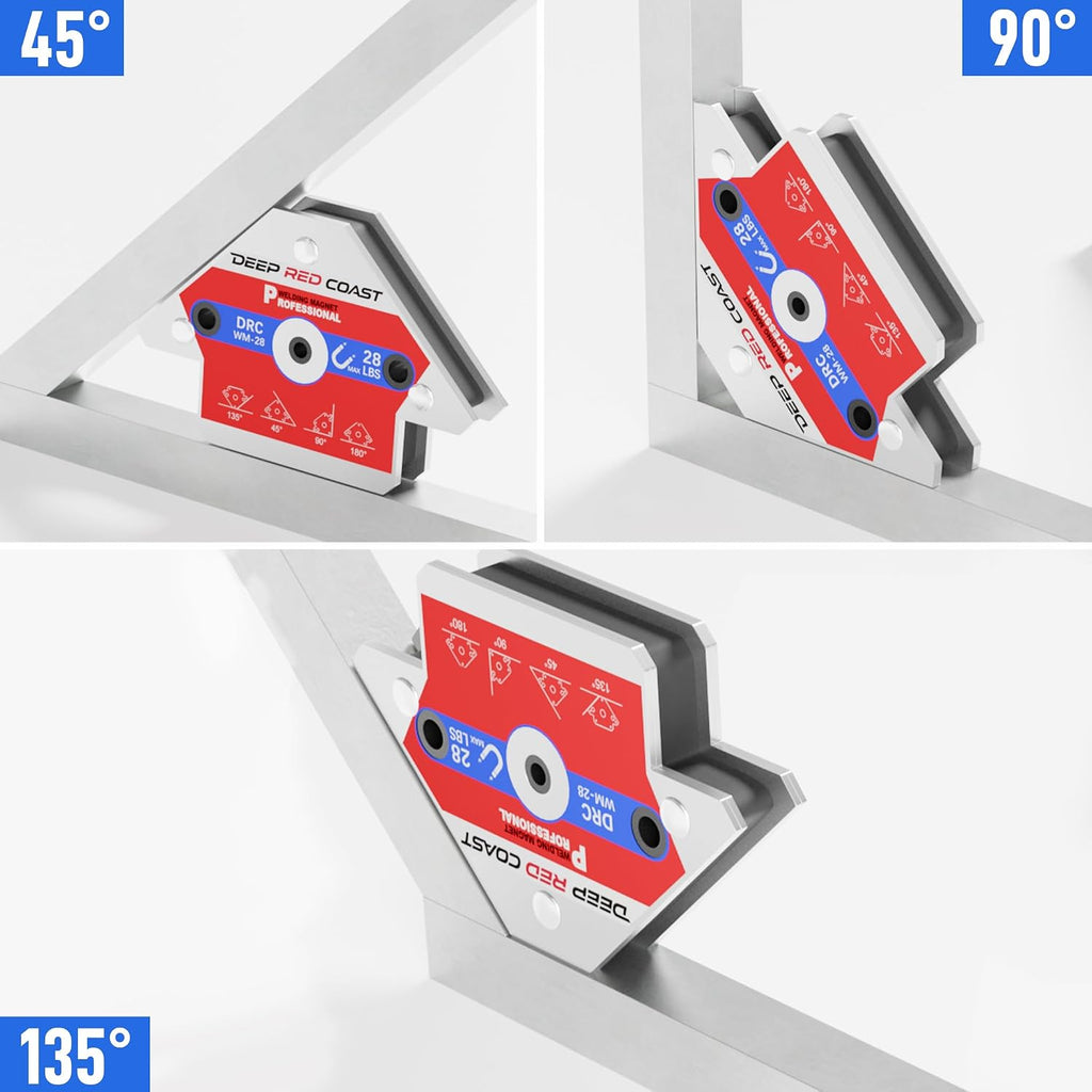 Welding Magnet Set, 4 Pack, 55LB | Multi-Angle Magnetic Welding Holders, 45° 90° 135° 180° for MIG Welding, Soldering