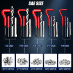 AJulyBee 261Pcs Thread Repair Kit, Metric & SAE Rethreading Tool
