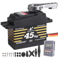 Waterproof 45KG High Torque Servo Motor 8.4V HV RC Servo Brushless Metal Gear Digital Servo with 25T Servo Horn for