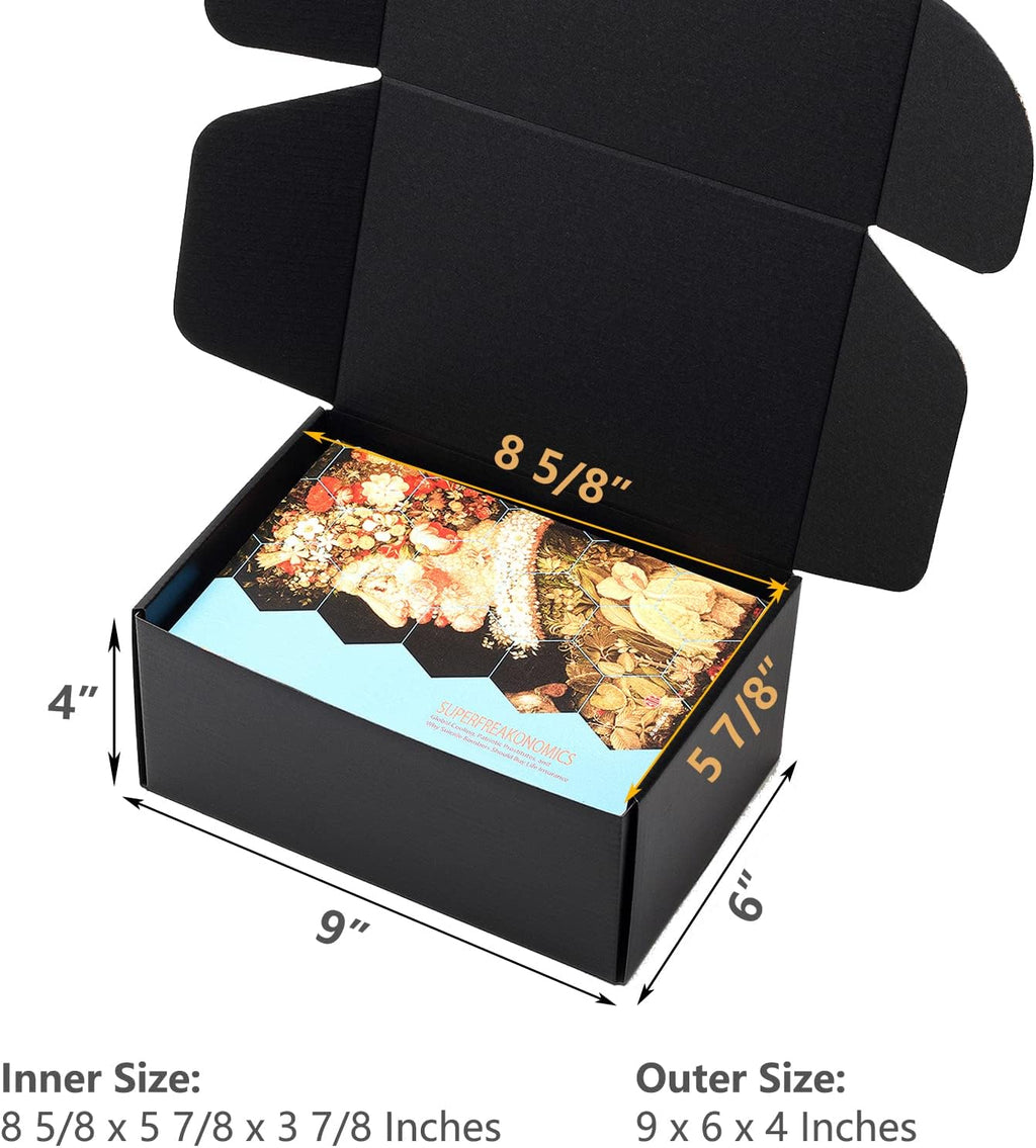 9x6x4 Inches Black Shipping Boxes 25 Pack Corrugated Cardboard