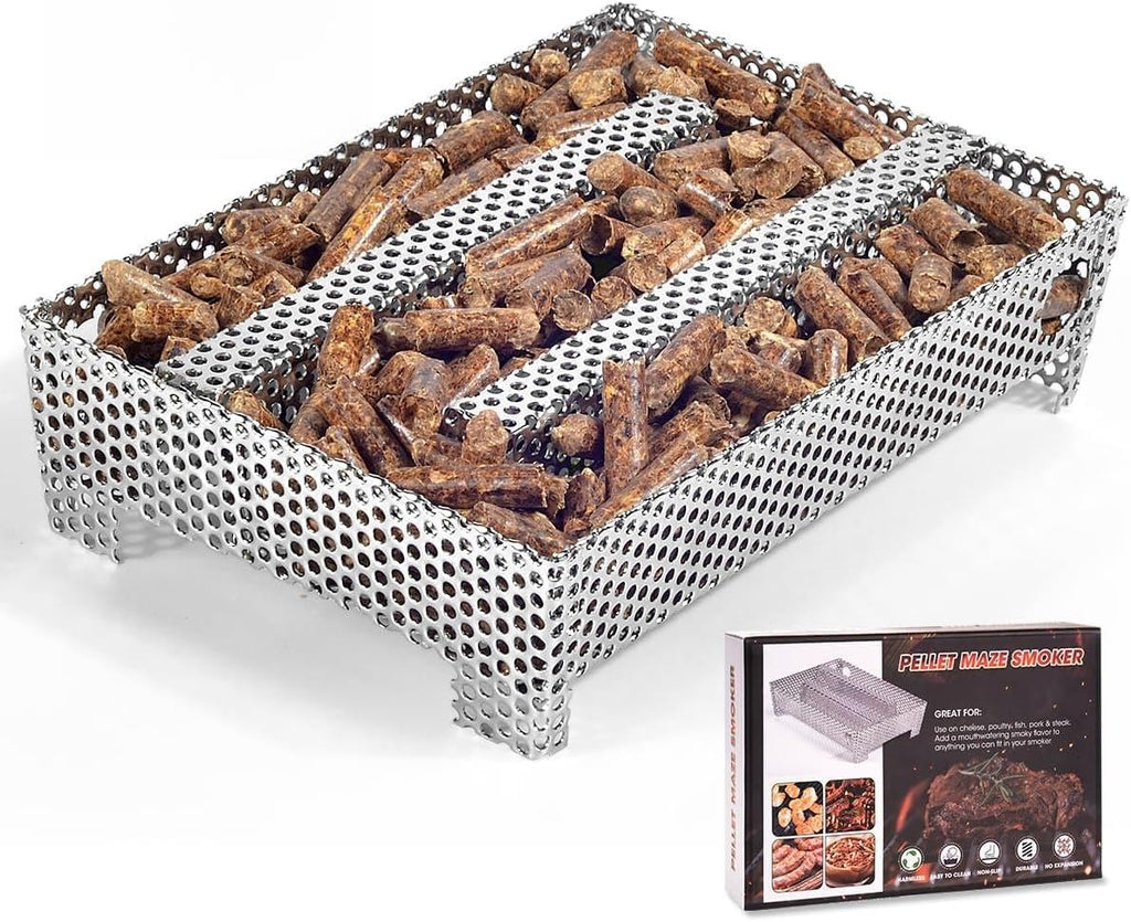 Buzzlett 5" x 8" Pellet Smoker Tray 12 Hours of Billowing Smoke