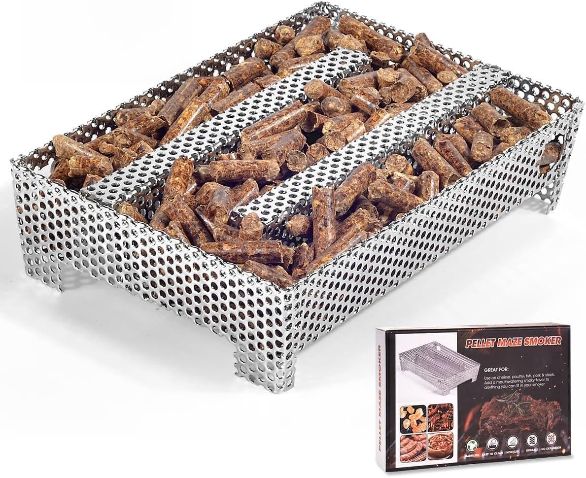 Buzzlett 5" x 8" Pellet Smoker Tray 12 Hours of Billowing Smoke