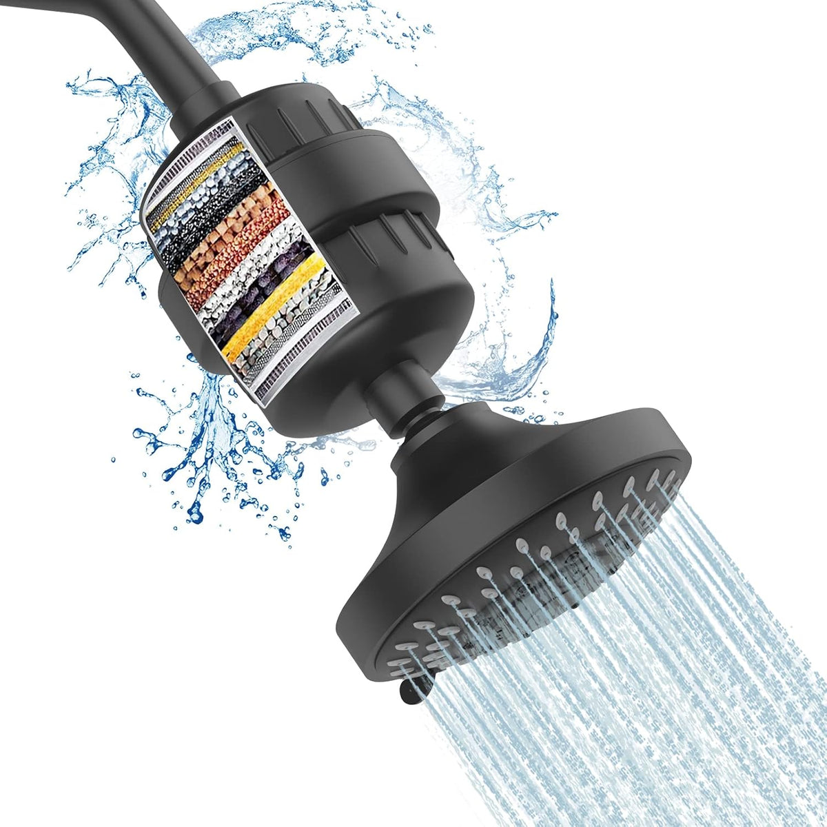 Shower Head with Shower Filter, Filtered Shower Head for Hard Water