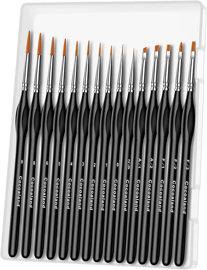 Miniature Paint Brushes,15Pcs Small Fine Tip Paintbrushes, Micro Detail Paint Brush Set, Triangular Grip Handles Art
