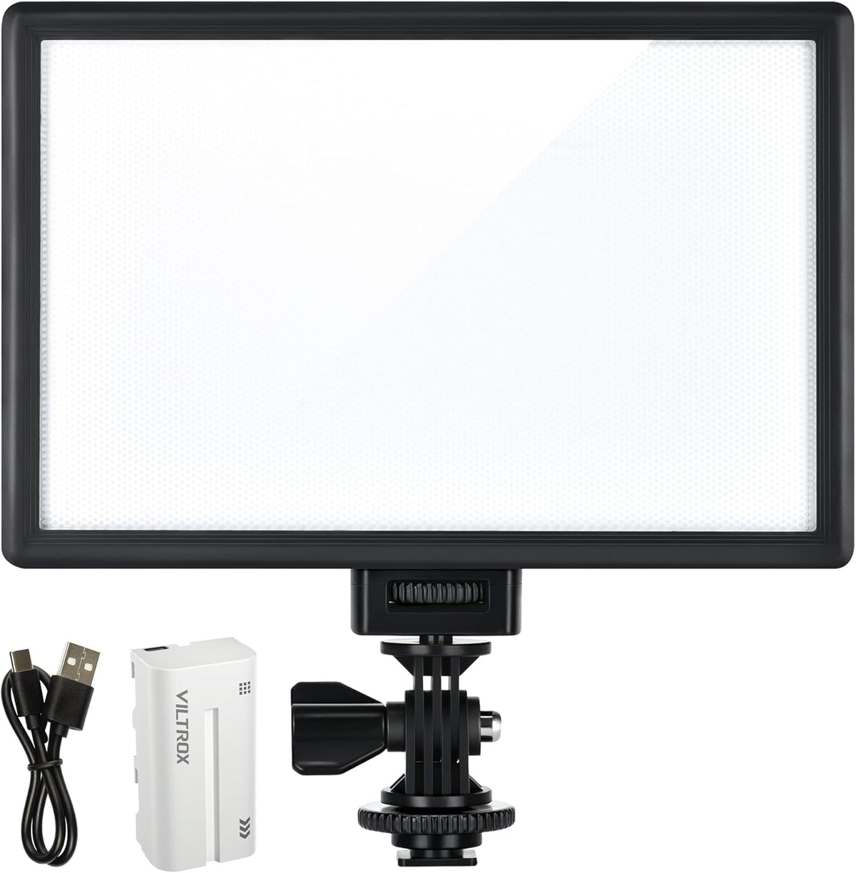 15W LED Video Light Panel, 3300K-5600K On Camera Light, Super Thin Key Light Panel with NP-F550, Led Photography