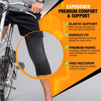 Medium Size - Black | 1 Pair Knee Compression Sleeve & 1 Pair Ankle Brace | Compression Support for Men & Women |