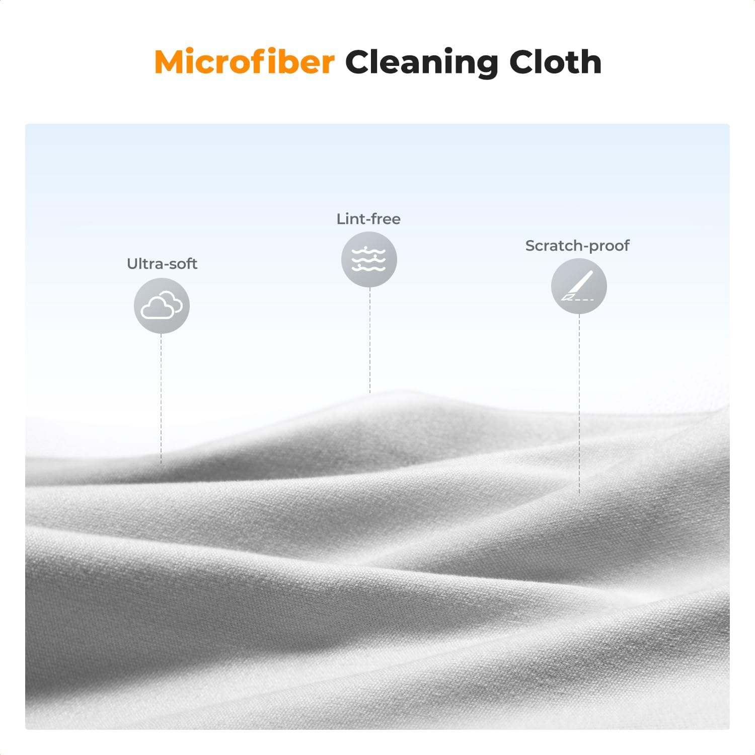 Lens Cleaner Spray Kit,Microfiber Cloth X2,Glasses Cleaner X2 | 60ml Mild Cleaning Liquid,High Density