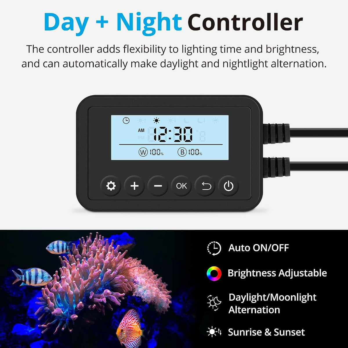 ClassicLED Marine Saltwater Aquarium Light, 48W for 48–60 inch Tanks