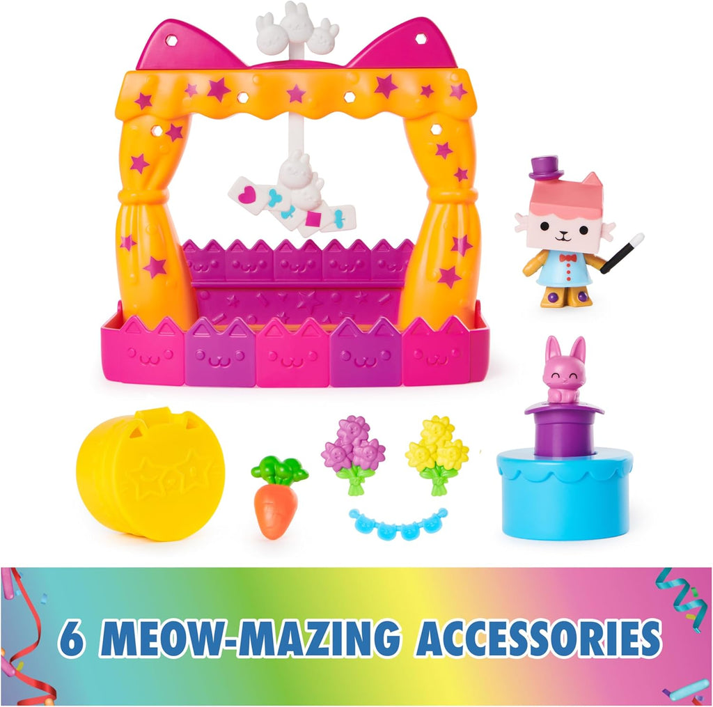 Baby Box Talent Show Balcony Playset, 8-Pcs with Toy Figures, Doll House Accessories & Sensory Play, Kids Toys for