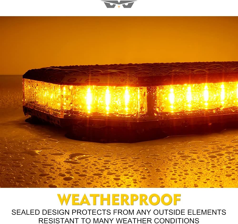 42 LED Roof Top Strobe Beacon Light Bar Hazard Warning Emergency Flashing Plow Lights with Controller for