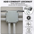 Yaocom 50 Pcs Electrical Conduit Lock Nut Rigid Lock Nut, 1/2 Inch