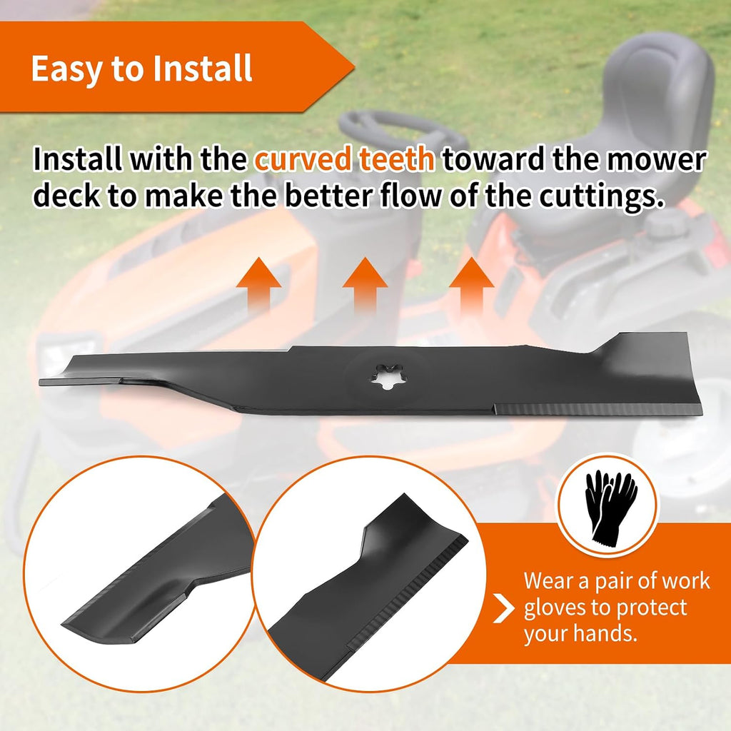 48" Deck Mower Blades 180054 for Hus qvarna YTH24V48 YTH2348 YTH22K48 YTH23K48 Z248, High Lift Blades Replace for 173920 532180054 539107519, 3 Pack