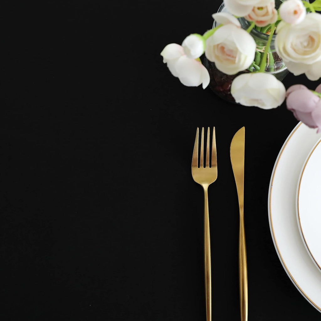 Black Rectangle Tablecloth, 60 x 84 Inch Waterproof Table Cloth