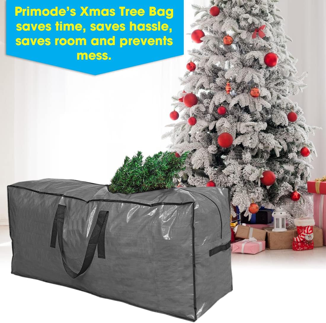 Christmas Tree Storage Bag - Tall Disassembled Holiday Tree Storage Case in Protective Zippered Gray Bag (9ft)