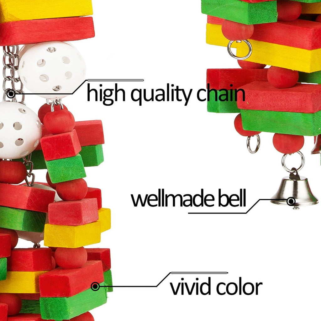 Large Bird Parrot Toys for Cockatoos African Grey Macaws Amazon Parrots | MEWTOGO, Brightly Colored, Appealing to