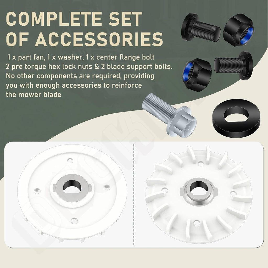Lawn Mower Blade Part Kit (Part Fan/Bolts/Nuts & Washer Replacement Kit) for Dual Blades - for EGO Power+ LM2130SP