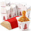 50 Sets 32 oz Chinese Take Out Boxes with Disposable Chopsticks