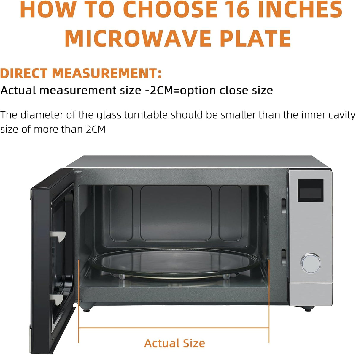 16 inch Microwave Glass Plate Replacement for GE Microwave Oven, Microwave Glass Turntable 16 inch Replace WB49X10189 WB27X43590 Microwave Plate by Fetechmate - Borosilicate Heat Resistant Glass