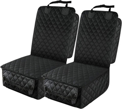 Waterproof Front Seat Car Cover 2 Pack, Full Protection Dog Car Seat Cover with Side Flaps, Nonslip Scratchproof
