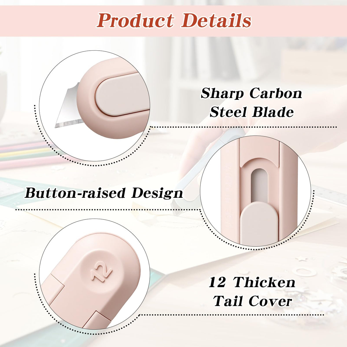 60 Pcs Mini Box Cutter Bulk, Retractable Box Opener Mixed