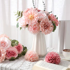 98pcs Artificial Flowers with Stems, Pink Color