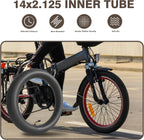 2 Pack 14x2.125 Bike Inner Tubes, 14 Inch Replacement Tire