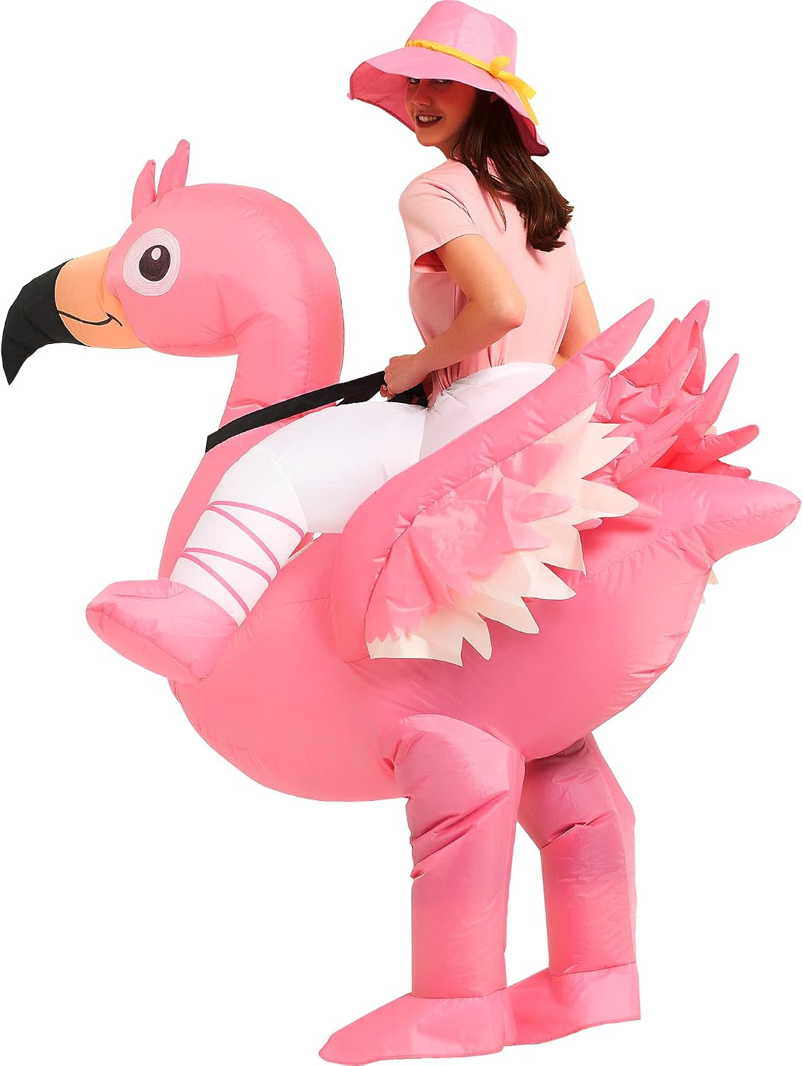Halloween Inflatable Costume Adult Blow Up Ride Flamingo Suit Men Women