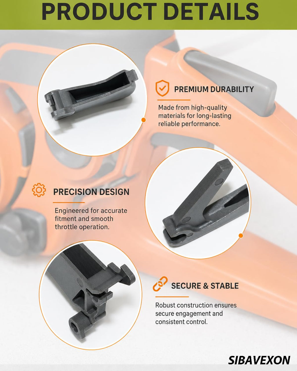 Sibavexon Throttle Trigger Kit Compatible with Husqvarna K760 K770
