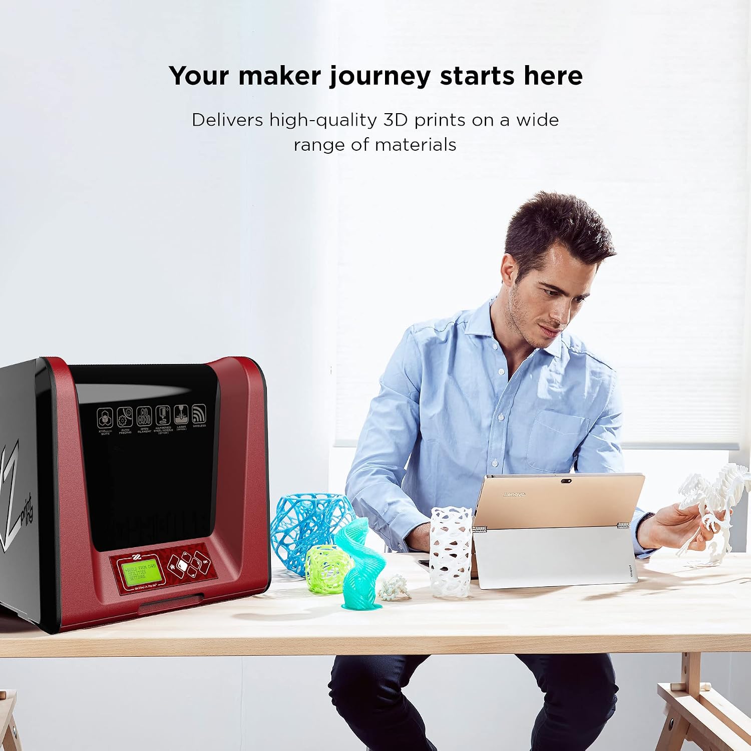Da Vinci Jr Pro XE+ 3D Printer Harden Steel Nozzel Fully Open Source 3D Printers Printing Size 6.9” x 6.9” x 6.9”