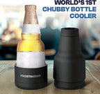 Chubby Buddy Beer Bottle Cooler - Fits 12 oz Bottles (Black)