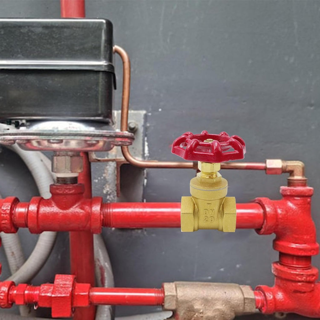 Antrader 3/4" Gate Valve Brass,Manual Rotary Sluice Valve with Wheel Handle