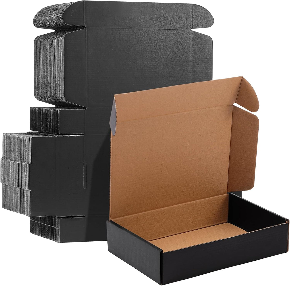 100 Pcs 12 x 9 x 3 Inches Shipping Boxes, Black