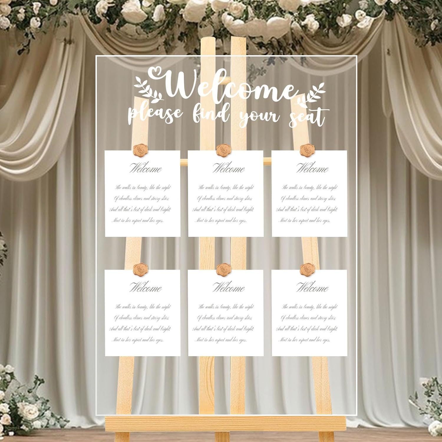 Wedding Seating Chart Display Board, 24x18Inches Acrylic Table Seating Chart for Wedding Reception, Clear Wedding