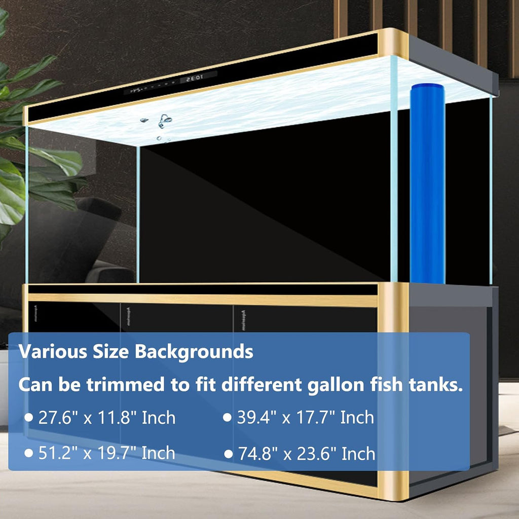 Black Aquarium Background Fish Tank Film, Static Cling, 39.4 x 17.7 in