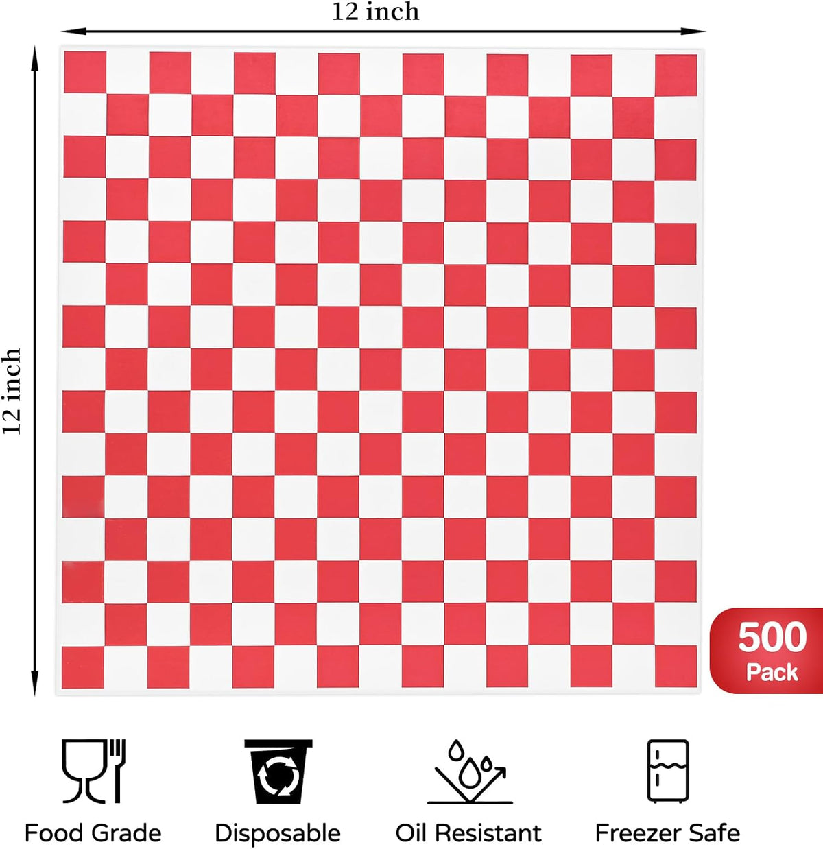 Sandwich Wrapping Paper, 500 Sheets, 12 x 12 Inches