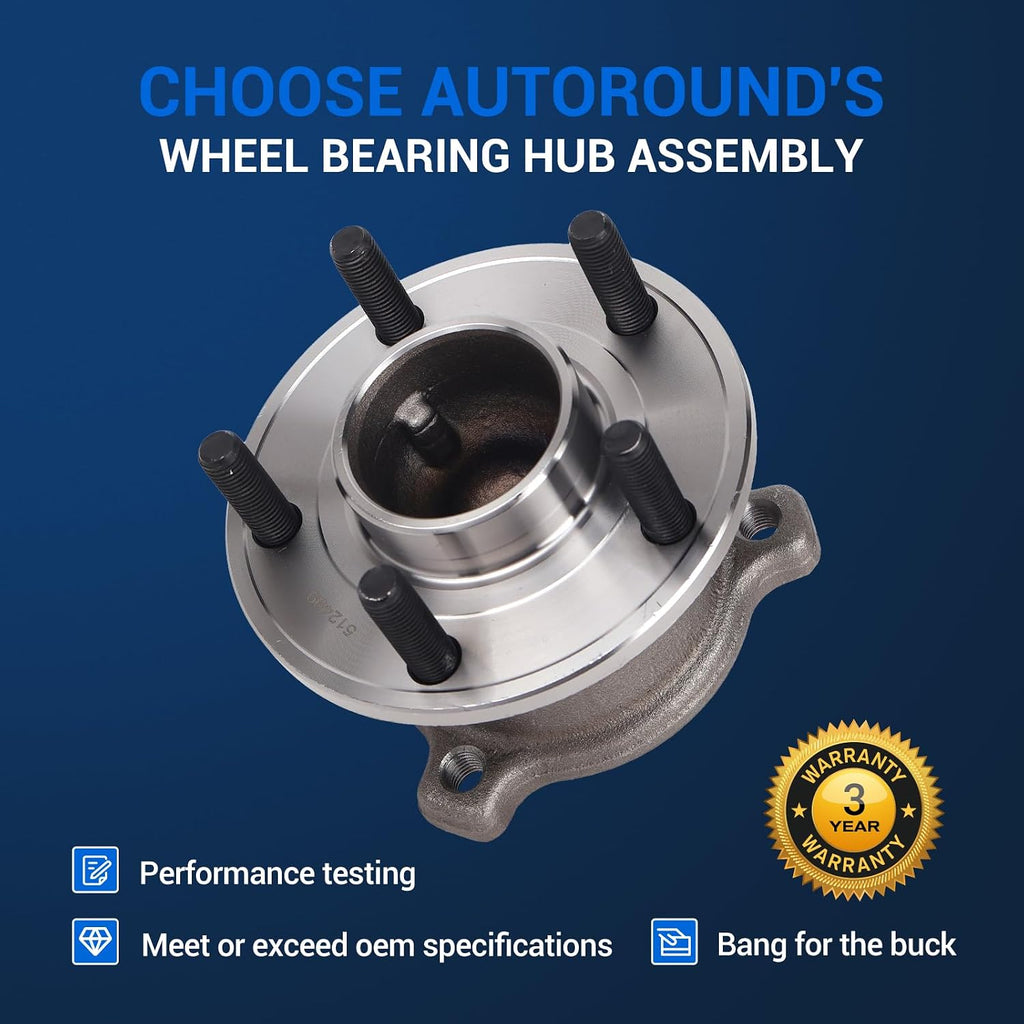 Autoround 512499 Rear Wheel Hub Assembly Fits Ford Escape 2013-2019
