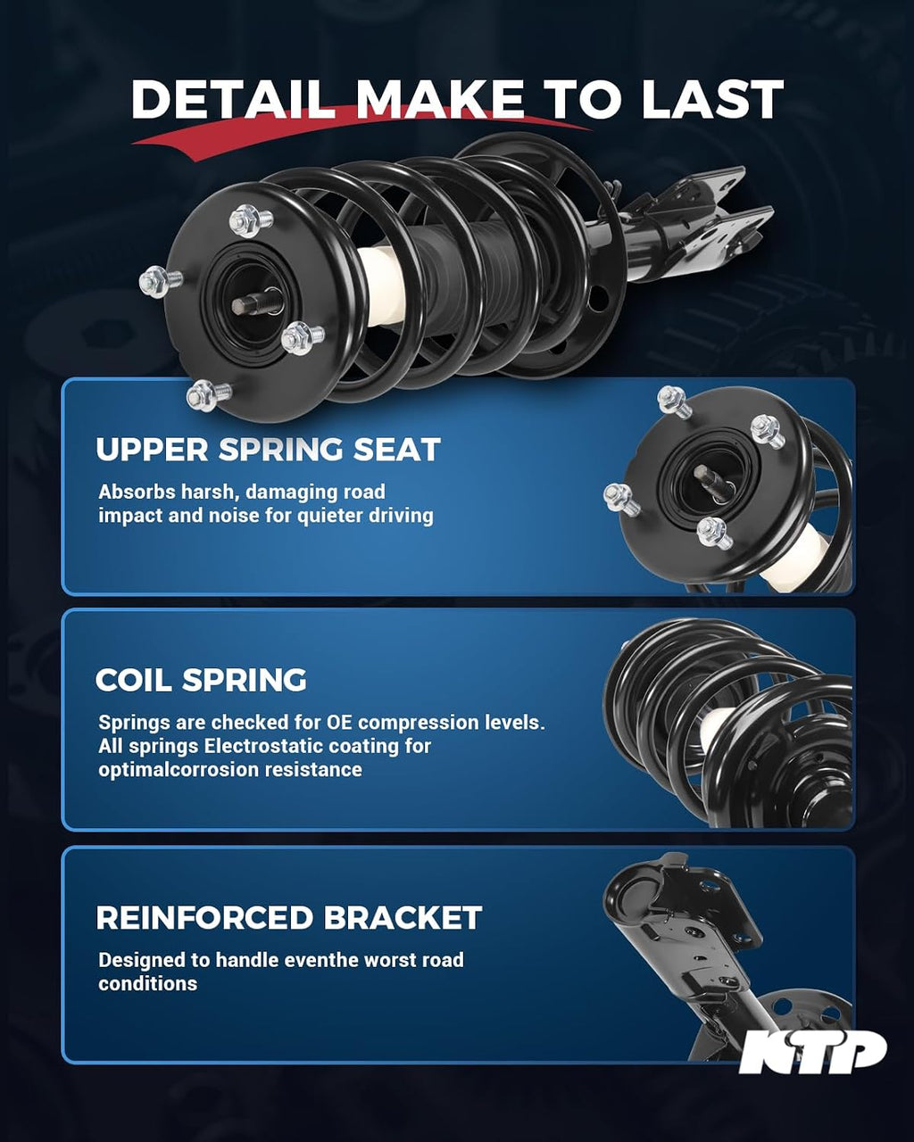 KTP 2pcs Front 172729 Struts & Shocks Fit for 2013-2019 Ford Explorer FWD